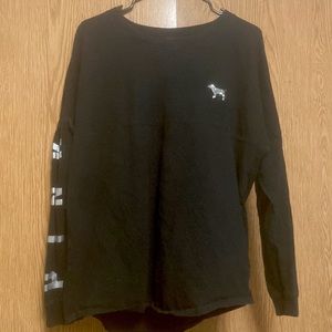 PINK Long Sleeve Black T-shirt like new